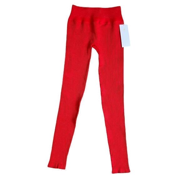 Spiritual Gangster High waist Zen Ribbed Legging in red Size M - Picture 2 of 6